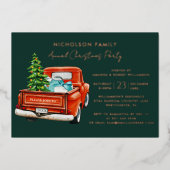 Elegant Plaid Script Christmas Holiday Party Folie Uitnodiging (Voorkant)
