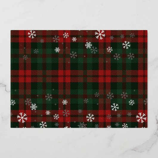 Elegant Plaid Script Christmas Holiday Party Folie Uitnodiging (Achterkant)