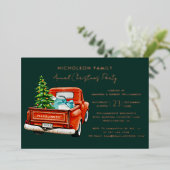 Elegant Plaid Script Christmas Holiday Party Folie Uitnodiging (Staand Voorkant)