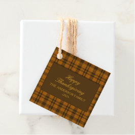 Elegant Plaid Thanksgiving Classic Custom Favor Bedankjes Labels