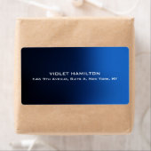 Elegant Plain Blue Professioneel Modern Minimalist Etiket (Insitu)