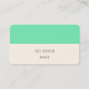 Elegant Plain Green Blue White Professional Visitekaartje