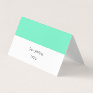 Elegant Plain Green Blue White Professional Visitekaartjes