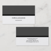 Elegant Plain Grey White Black Professional Visitekaartje (Voorkant / Achterkant)