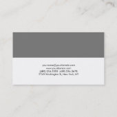 Elegant Plain Grey White Stripes Professional Visitekaartje (Achterkant)