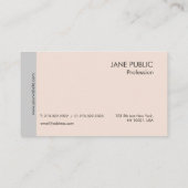 Elegant Plain Modern Professional Grey and Beige Visitekaartje (Achterkant)