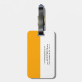 Elegant Plain Oranje White Stripes Professional Bagagelabel (Achterkant verticaal)