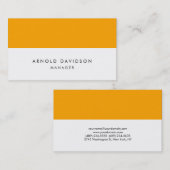 Elegant Plain Oranje White Stripes Professional Visitekaartje (Voorkant / Achterkant)