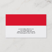 Elegant Plain Red White Stripes Professional Visitekaartje (Achterkant)
