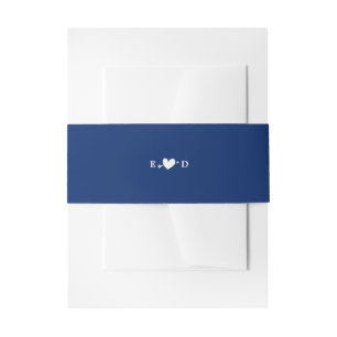 Elegant Plain Royal Blue Bruiloft Uitnodigingen Wikkel