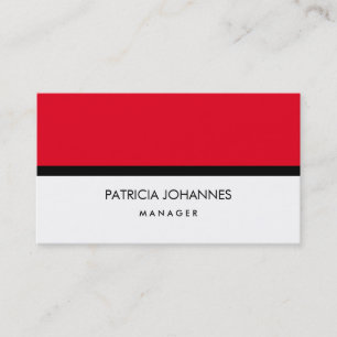 Elegant Plain Stijlvol - Red White Professional Visitekaartje