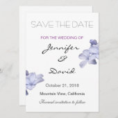 Elegant Plain Wedding Flowers Modern Save the Date (Voorkant / Achterkant)