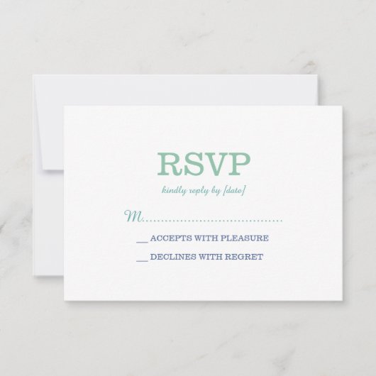 Elegant Plain White Zee Foam RSVP (Voorkant)