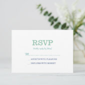 Elegant Plain White Zee Foam RSVP Kaartje (Staand voorkant)