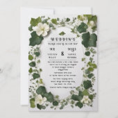 Elégant plan de table de Mariage Ivy et invitation (Devant)