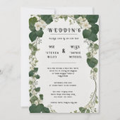 Elégant plan de table de Mariage Ivy et invitation (Devant)