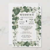 Elégant plan de table de Mariage Ivy et invitation (Devant)