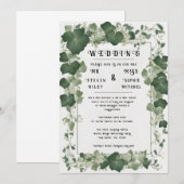 Elégant plan de table de Mariage Ivy et invitation (Devant / Derrière)