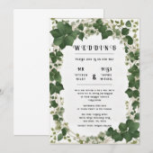 Elégant plan de table de Mariage Ivy et invitation (Devant / Derrière)