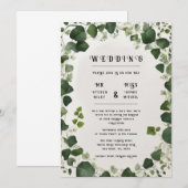 Elégant plan de table de Mariage Ivy et invitation (Devant / Derrière)