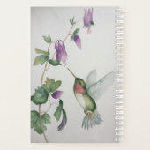 Élégant planificateur d'aquarelle de colibri (Dos)
