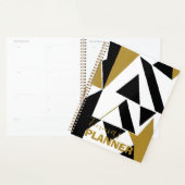 ÉLÉGANT PLANNER BLANC NOIR ART DÉCO (Devant avec enveloppe)