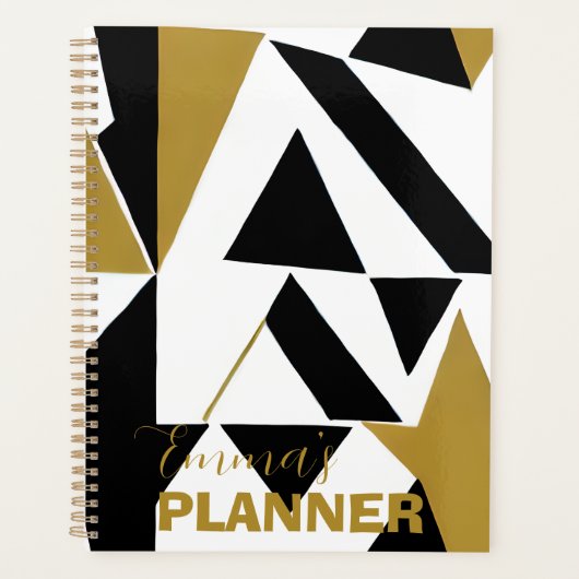 ÉLÉGANT PLANNER BLANC NOIR ART DÉCO (Devant)