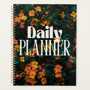 Élégant planner quotidien floral profond