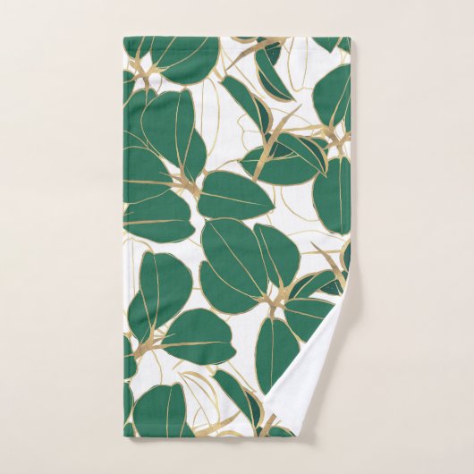 Elégant Plante en caoutchouc vert or Design de feu (Serviette à main)