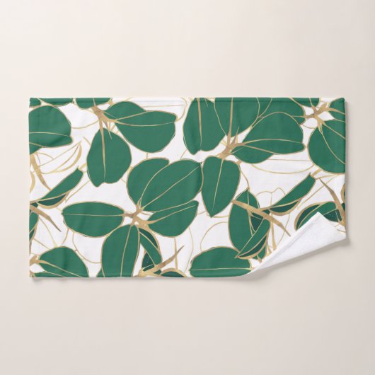 Elégant Plante en caoutchouc vert or Design de feu (Serviette à main)