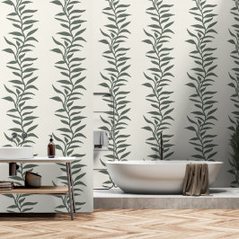 Elegant Plants in Flow XL 1 dark green silhouette Behang