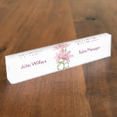 Élégant Plaque de Bureau Fleur Rose (Taille)