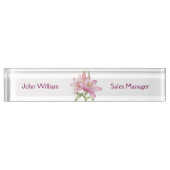 Élégant Plaque de Bureau Fleur Rose (Devant)