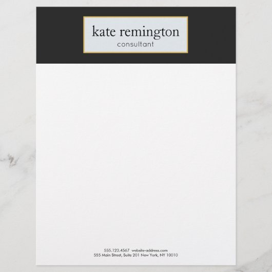 Elegant Plaque op Black Professional Briefhoofd Sjabloon (Voorkant)