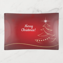 Élégant Plateau de Noël en verre