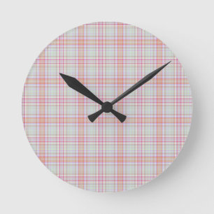 Elegant plezier, klassiek roze 'n groen geometrisc ronde klok