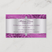 Elegant Plum Damask Swirl Visitekaartje (Achterkant)