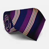 Elegant Plum & Navy Multi-Stripe Stropdas (Opgerold)