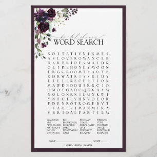 Elegant Plum Paars Floral Vrijgezellenfeest Game