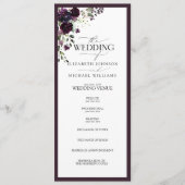 Elegant Plum Paars Mauve Floral Waterverf Programma (Voorkant)
