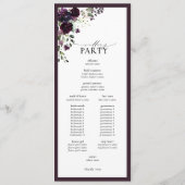 Elegant Plum Paars Mauve Floral Waterverf Programma (Achterkant)
