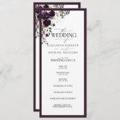 Elegant Plum Paars Mauve Floral Waterverf Programma (Voorkant / Achterkant)