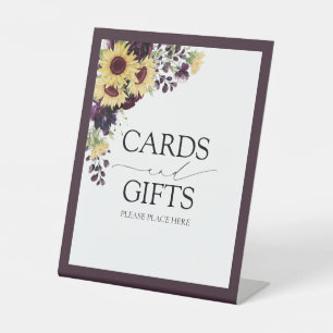 Elegant Plum Paars Reclamebord Met Voetstuk