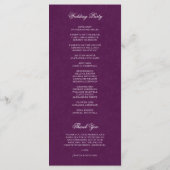 Elegant Plum Paars Simple Modern Wedding Programma (Achterkant)