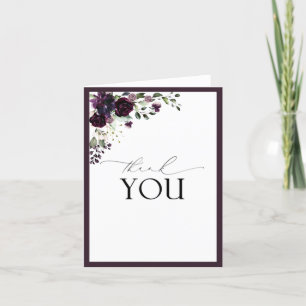 Elegant Plum Paarse Calligrafie Dank je wel Bedankkaart