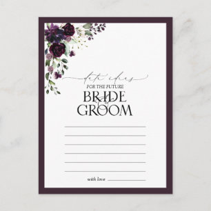Elegant Plum Paarse Floral Waterverf Date Ideeën Briefkaart