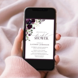 Elegant Plum Paarse Waterverf Vrijgezellenfeest Kaart