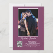 Elegant Plum Photo Monogram QR Code Wreater Kaart (Achterkant)