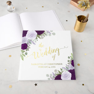 Élégant Plum violet Boho Roses Mariage à huile