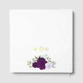Élégant Plum violet Boho Roses Mariage à huile (Verso)